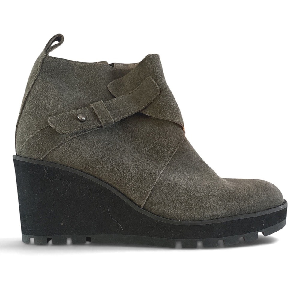 Eileen Fisher Suede Wedge Ankle Boots